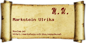 Markstein Ulrika névjegykártya